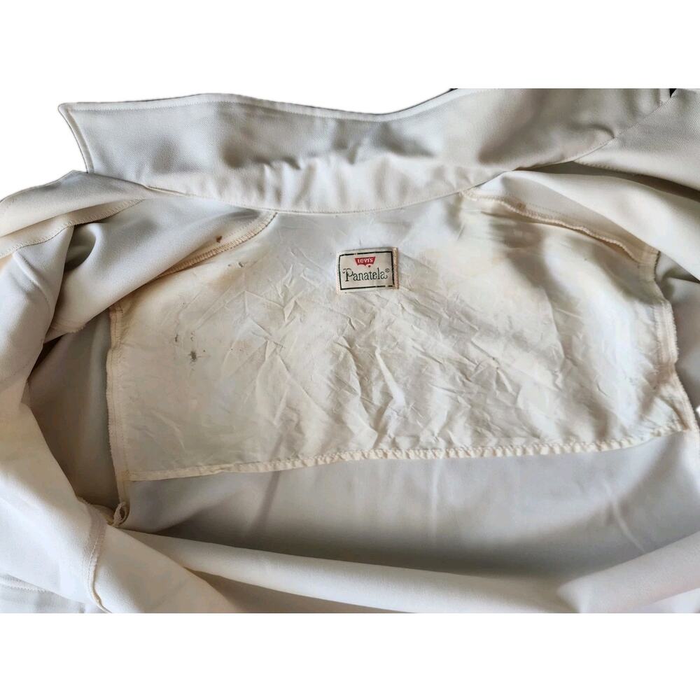 Vintage Men's Levi's Panatela Jacket Off White No Size Tag 70s Hippie Retro - Picture 8 of 9